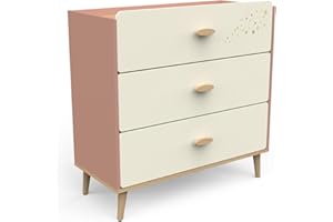‎HABEIG habeig Kinder Kommode Himmelssterne Kinderzimmer Schrank Prinzessin Anrichte Schublade Tür Gross (Creme/Braun #310)
