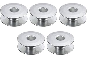 Trimming Shop Sewing Machine Bobbin Spool Universal Fits Most Brands, Brother, Singer, Janome, Newhome, Juki, Consew, Mainly Made for Household, Industrial Sewing Machine, Silver, 5pcs