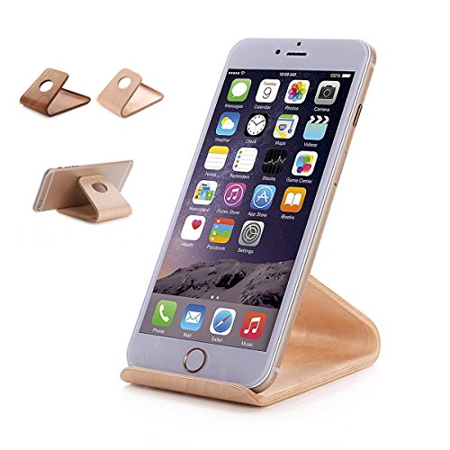 Handy halter Ständer Universal Holz Tischplattenstandplatz-Dock-Station-Halter-Haltewinkel für Handy (white 2)