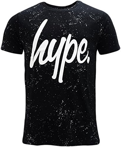 Hype Speckled T Shirt - All Over Splash Design Black S