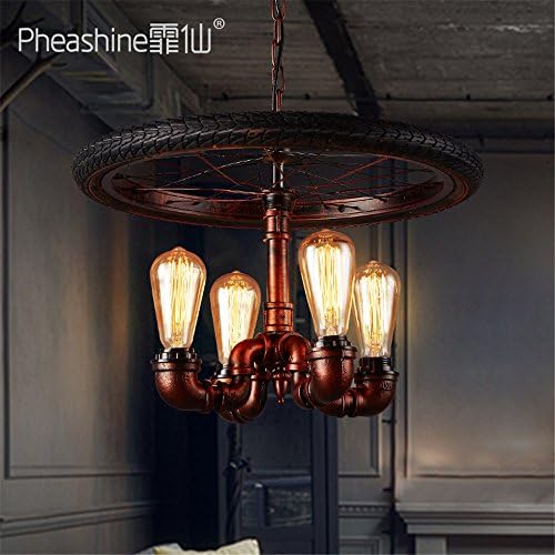Koalalala The Nordic Minimalist Restaurant Bar Bicycle Tire Lamps Retro Industrial Creativity Bar Of Internet Cafes Chandeliers Rust 30*35cm