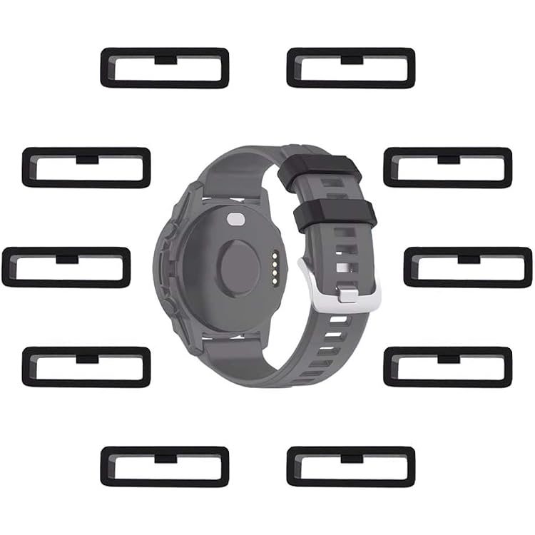 Lot De 8 Boucles Silicone 22mm Pour Bracelets Garmin/Huawei - Fenix 7/6/5, Forerunner, Instinct, Venu