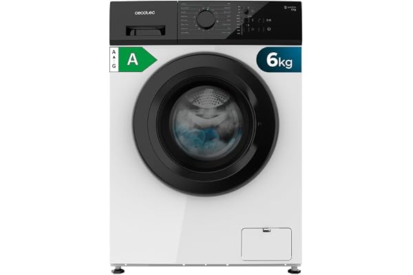 Cecotec Lave-linge 6Kg Chargement frontal Bolero DressCode 620 Inverter. 1000 tr/min, 16 Programmes, Faible Consommation, Moteur Inverter Plus, Fonction Vapeur, Prélavage, Programme Rapide 15'