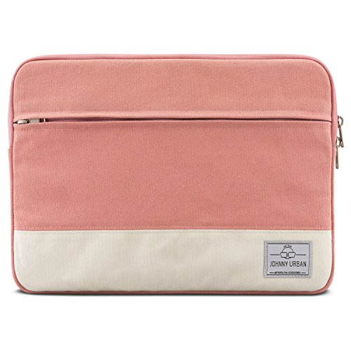 Laptophülle 13 – 13.3 Zoll Rosa – Johnny Urban Canvas Laptop Sleeve Laptoptasche Hülle für MacBook Air 13″ & Pro 13″ Surface Book uvm. – 13 / 13.3″ Notebook Tasche aus Baumwoll Canvas - 2