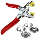 Farbe: silber 100 Sets 9,5mm Druckknöpfe silber Edelstahl & 1 Stueck Druckkopfszange