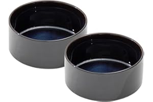 Havniva Ceramic Dog Bowls for Small and Medium Breed Dog Dish Pet Food and Water Bowl (Set of 2 Bowls - Starry Sky, 15.5cm)
