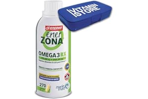 Enervit, Enerzona Omega 3 RX 270 Capsule da 1g Senza Ritorno di Gusto, Integratore Omega 3 IFOS, Acidi Grassi per Cuore, Vista e Cervello, Olio di Pesce Omega 1000mg, Senza Glutine, con Portapillole