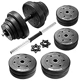 ROBUSTE MATERIALIEN: Diese Kurzhanteln bestehen im Inneren aus einem Zementgemisch, welches sicher und kompakt von einer festen Hülle aus PE-Kunststoff umschlossen wird. Die Sterngriffmuttern ermöglichen zudem ein einfaches Hinzufügen oder Entfernen der Hantelscheiben