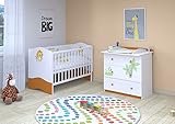 Polini Kids Kombi-Kinderbett Basic Jungle 140×70 mit Motiven weiß-orange,1184-1 - 8