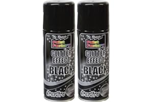 suas_International 2 x 200 ml The Rapide Paint Factory Glitter Effect Black Creative Glitter Spray