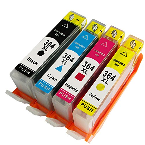 Bosumon Kompatibel zu HP 364XL Tintenpatronen 4 Farbe (1 Schwarz,1 Cyan,1 Magenta, 1Gelb) Hohe Kapazität kompatibel zu HP Photosmart 5510 5511 5512 5514 5515 5520 5522 5524 6510 6520 6512 6515 7510 7520 7515 B8550 B8558 C5370 C5373 C5324 C6388 D5460 D5463 B110a B110c B010a B010b B111a B109a B109b C309a C309c B209a B210a HP Deskjet 3070A Drucker