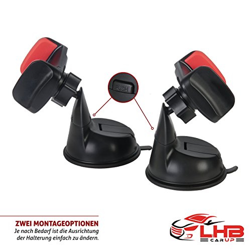 Robuste Universal Handyhalterung fÃ¼r Auto Windschutzscheibe, Armaturenbrett, Schreibtisch uvm. mit 360Â° drehbarem Kugelgelenk und extra KlebeflÃ¤che auf dem Saugnapf