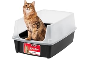 Iris Ohyama Bac à Litière Chat XL Ouvert, Maison de Toilette pour Chat sans Couvercle, Parois Hautes Anti-Projections, Grand Bac Nettoyage Facile, pour Grands Chats, Chatons, Litière XXL