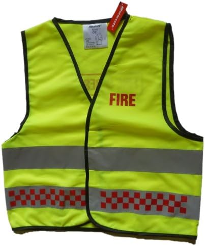 Kid's 'Fire &amp; Rescue' Hi Viz Vest - Children Dress Up Costume (Small 4-6 Yrs)