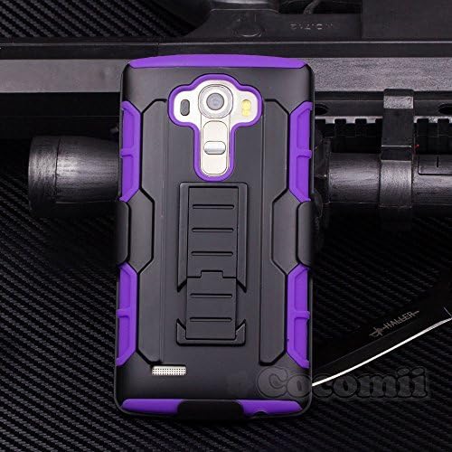 LG G4 Case, Cocomii Robot Armor NEW [Heavy Duty] Premium Belt Clip Holster Kickstand Shockproof Hard Bumper Shell [Military Defender] Full Body Dual Layer Rugged CoverH810 H811 H812 LS991 VS986 US991 (Purple)