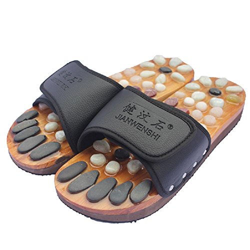 Preisvergleich Produktbild Gesundheit Natur Kopfsteinpflaster Fußmassage Kiesel Massage Hausschuhe Plantar Akupunkturpunkte Schuhe , 46