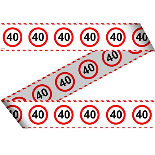 24-tlg. Partyset 40. Geburtstag Dekoset Dekobox – Verkehrschild – Girlanden, Luftballons - 4