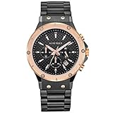 AS DE PIQUE Master Armbanduhr schwarz rosegold Carbon Ziffernblatt Stoppuhr Datumsanzeige 100m wasserdicht