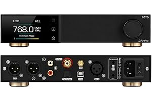 AOSHIDA Topping D70 Pro OCTO 8*CS43198 Full Balanced DAC, Flagship DAC with Color Display, USB/AES/OPT/COAX/Bluetooth to XLR/RCA Hi-Res Audio DAC, Home Audio DAC with Remote (Black, 8*CS43198 Vr.)