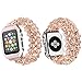 Produktbild Qianyou Apple Watch Armband mit Hülle,38mm Perlenarmband Apple Watch Elastisches Uhrenarmband Armbänder mit Edelstahl Case für Apple Watch Series 1 Series 2 Series 3 Sport Edition Nike+,Rosa