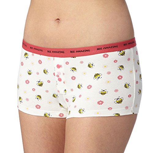 Debenhams Womens White 'Bee Amazing' Boxers 8