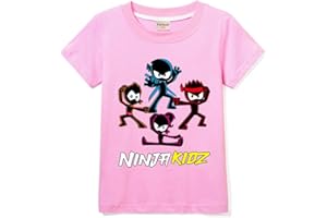 FORLCOOL Ninja Kidz Boys Casual Short Sleeve Girls T-Shirt 100% Cotton Tee for Children