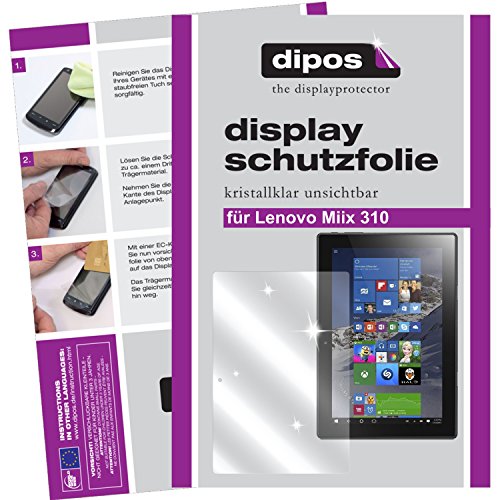 dipos Lenovo Miix 310 Schutzfolie (2 Stück) - kristallklare Premium Folie Crystalclear