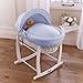 Clair de Lune Dimple White Wicker Moses Basket (Blue)