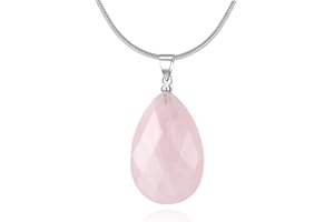 COAI Collier Femme Pendentif Goutte d'eau Pierre Quartz