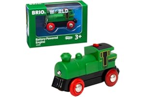 BRIO World Battery Powered Train Engine for Kids Age 3 Years Up - Wooden Railway Accessories and Add Ons