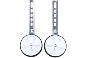 SOULONG Bicycle Stabilisers, Universal Stabilisers Training Wheels Kids Bike Riding Training Universal Junior Wheels Thickened Steel Noiseless Rubber Wheel Auto-locking Nut 12-20inch White 24.4 x 19.9 x 2.5cm