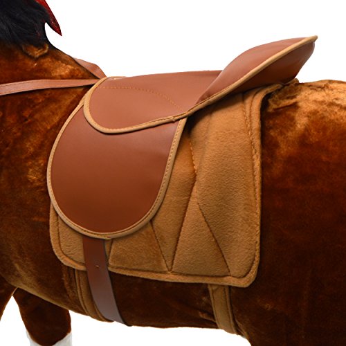 Giant XXL Plüschpferd, 125cm hohes Kinderpferd zum Reiten, fast lebensgroßes Spielzeug Pferd zum drauf sitzen, 380L Volumen, bis 100kg belastbar, mit verschiedenen Sounds, inkl. kleiner Bürste – ein Kindertraum! - 4