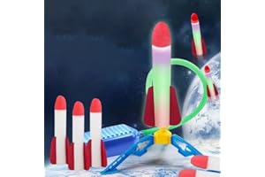 NIWWIN Lanciatore di giocattoli a razzo per bambini - Razzo in schiuma,razzo a getto d'aria,giocattoli volanti all'aperto spara fino a 48 piedi.Regali e giocattoli per bambini dai 3 4 5 6anni in su.