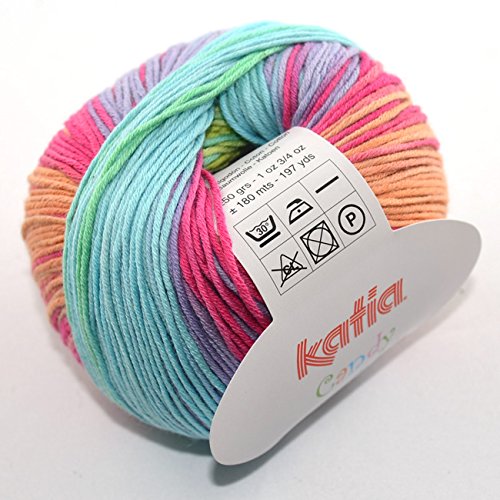 Katia - Candy- Babywolle Fb. 665 bunt 50 g = 180 Meter, Nadelstärke 2,5 - 3