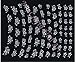White Flower and Rhinestone Adhesive Nail Stickers Art