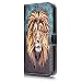 Produktbild Samsung Galaxy J5 2017 DUOS Hülle Luxus PU Leder Brieftasche Stoßfest Karikatur Löwe Relief Handyhülle für Samsung J530 Galaxy J5 2017 DUOS Schutzhülle Handytasche Flip Ledertasche Bookstyle Elegant Schutz Etui Magnetverschluss Schale Tasche Standfunktion Karteneinschub, Gold