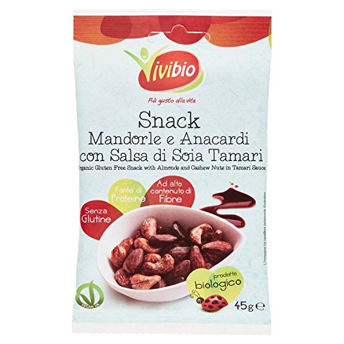 VIVIBIO®-  SNACK  ANACARDI , MANDORLE & TAMARI SENZA GLUTINE BIO 45g