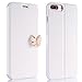 Produktbild (NICHT Für 8/7) Dünn Hart Hülle für iPhone 8 Plus / iPhone 7 Plus Handyhülle, PU Leder Flip Case Tasche für iPhone 8 Plus / iPhone 7 Plus, ZCRO Ultra Dünn Hart Plastik Backcover Etui Schutzhülle Schale mit ein Kartenfach Flip Bookstyle Cute 3D Bling Glitzer Schmetterling Magnet Handytasche Lederhülle für iPhone 8 Plus / iPhone 7 Plus (Weiß)