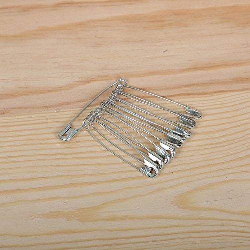 Besty 100 Stück Sicherheitsnadeln Set Gebogene Sicherheitsnadel Safety Pins aus Edelstahl zum Basteln, Nähen, Häkeln oder Krawattebinden usw. Silber( Länge: 45mm) - 5