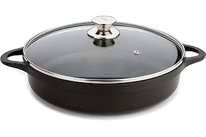 Valira 4134/25 Cocotte Basse Premium de 20 cm fabriqué en Espagne, en Fonte d'aluminium avec Anti-adhérent écologique renforcé, apte pour l'induction, Noir, Ø20 cm