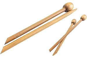 AARNAV Bamboo Knitting Needles - 2x35cm, 4mm, Single Pointed, Warm, Arthritic Hands, Bamboo Pins (2x4mm)