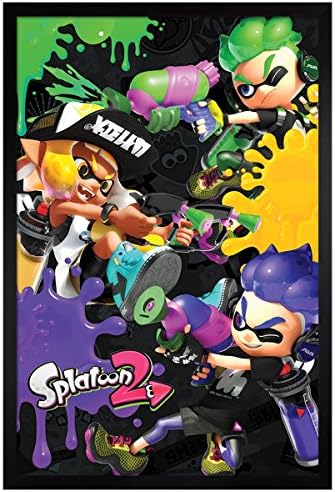 Splatoon Black Wooden Framed 2 3 Way Battle Maxi Poster 61 x 91.5cm