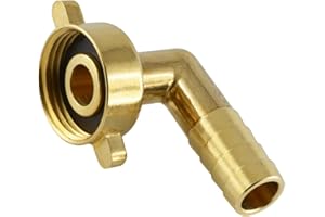 SIWERK Fittingteile - Schlauchtülle mit Flügelüberwurfmutter flach dichtend Messing (Ausführung: 90° Winkel - Größe: G 1/2" - 13 mm)