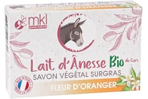 MKL Green Nature Lait d'Ânesse Bio du Gers Savon Végétal Surgras Fleur d'Oranger 100 g