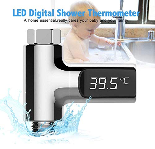 Preisvergleich Produktbild Pawaca LED-Duschthermometer, Digital-Wasser-Duschthermometer-selbst erzeugender Wasser-Thermometer-Monitor Baby Care Energy Smart Meter