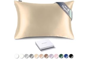 ‎RENESSY RENESSY Bio Seide Kissenbezug 40x80 cm - 100% Bio-Maulbeerseide, 22 Momme, Natürlich Hypoallergen, Fördert Haar- und Hautgesundheit, 1 Stück (Beige)