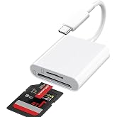 USB C SD Card Reader, 2 in 1 Type C SD Card Adapter with SD/Micro SD, Camera Card Reader, Memory Card Reader for iPhone 17/16