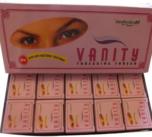 5 Boxes of Antibacterial Eyebrow Threading Facial Hair Removal Vanity Cotton Threads (50 Spools)