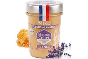 Maison Crétet | Miel de france fleurs lavande | Miel non pasteurisé | 100% naturel | pot verre 250g