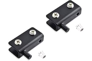 2 bisagras articuladas de acero inoxidable para puerta de cristal, KAIISSA ajustable, sin taladrar, clip de bisagra giratoria para cristal de 6-8 mm, 40 x 20 x 10 mm, color negro